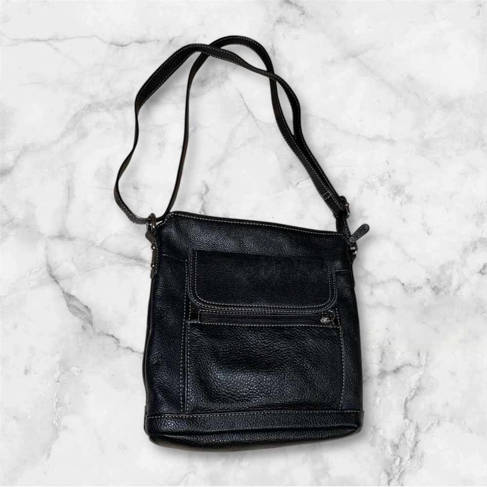 Vintage Giani Bernini handbag; crossbody leather bag - black